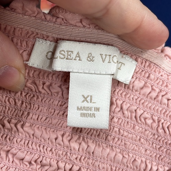 Chelsea & Violet Pink smocked cotton adjustable strap ties XL dress - Picture 8 of 9